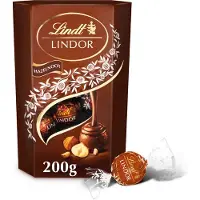 Lindt LINDOR Hazelnoot melkchocolade bonbons 200 gram - 16 zacht smeltende chocolade bonbons - Kerstcadeau