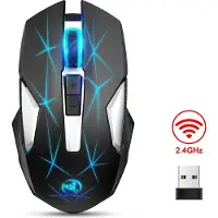 HxSJ T300 2.4G Draadloze Gaming Muis - Computermuizen - Ultra licht - Compact Voor Onderweg - RGB Verlichting - Zwart