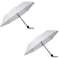 Merkloos 2x Grote Opvouwbare Stormparaplu van Polyester met Aluminium Frame - Wit 100cm Diameter