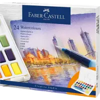 Faber Castell waterverf set - box met napjes - afneembaar palet - 24 kleuren - FC-169724