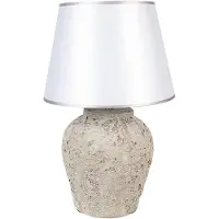 Clayre & Eef tafellamp, diameter 35 cm, hoogte 59 cm, grijs, terracotta