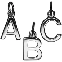 MOOYE ® - Collectie Zilveren Blokletter J massief ketting hanger - gepolijst