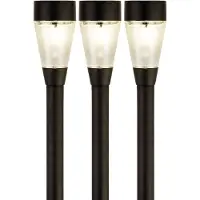Lumineo 5x Buiten/tuin LED zwarte stekers Jive solar verlichting 32 cm -