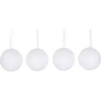 Mica Decorations 12x Witte sneeuw kerstballen van foam 8 cm -