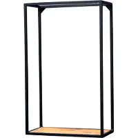Moods Wandrek 1 vaks zwart staal met mangohout 40x20x65cm