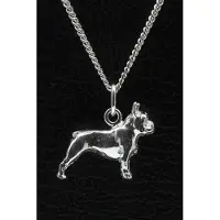 MOOYE ® - Collectie Zilveren Bulldog franse ketting hond hanger - groot