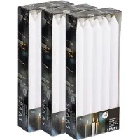 Spaas Candles 30x Witte dinerkaarsen 24 cm 8 branduren - Geurloze kaarsen -