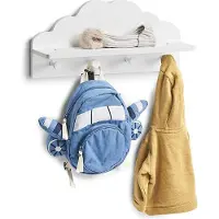 Zeller , Kinderwandkast, 'Cloud', MDF, Wit, ca. 48 x 12 x 22 cm, voor kinderkamer, kleerhanger