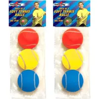 Summerplay Summer Play Tennisballen - 12x st - gekleurd - 7 cm - soft foam - Softballen - speelgoed ballen