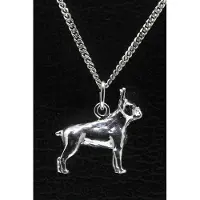 MOOYE ® - Collectie Zilveren Boston terrier ketting hanger - groot