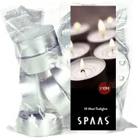 Spaas Candles 100x stuks Witte maxi theelichtjes/waxinelichtjes 10 branduren in zak