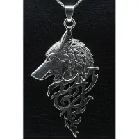 MOOYE ® - Collectie Zilveren Wolf gothic ketting hanger