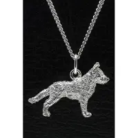 MOOYE ® - Collectie Zilveren Hollandse herder ketting hanger - ruwhaar - groot