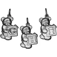 MOOYE ® - Collectie Zilveren Beer met blokletter R ketting hanger - massief