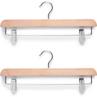 Zeller Kledinghanger - 2x - hout - 36 cm - luxe broek/rokhanger