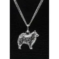 MOOYE ® - Collectie Zilveren Keeshond ketting hanger - groot