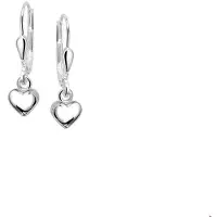 Trendjuwelier huiscollectie Oorhangers Hart Zilver Gerhodineerd Glanzend 19 mm x 5 mm
