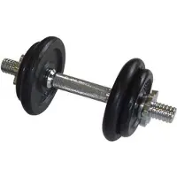 Sportec Fitness Halterset in koffer - 8 Delig Halterset - Gietijzer - Zwart/Chroom - totaal 10 kilogram