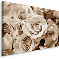 Karo-art Schilderij - Rozen in Sepia, 4 maten, wanddecoratie