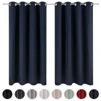 Blumtal Gordijnen - Verduisterend Gordijn Kant en Klaar - Blackout Gordijnen - 140 x 245 cm - Donker Oceaan Blauw - Set van 2