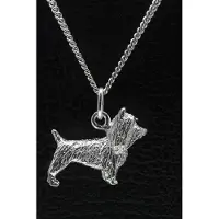 MOOYE ® - Collectie Zilveren Australische (silky) terrier ketting hanger - groot