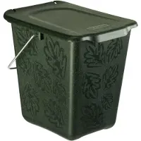 Rotho - Groenafvalemmer - Prullenbak op het aanrecht - Afvalbak - Compost - GFT - 7 liter - Greenline - Donkergroen