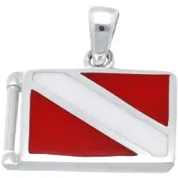 MOOYE ® - Collectie Zilveren Duikvlag kettinghanger