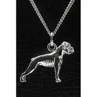 MOOYE ® - Collectie Zilveren Boxer oren ongecoupeerd ketting hanger - groot