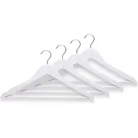 Zeller 16x Witte kledinghangers met broekstang 44 cm - - Huis/wonen benodigdheden - Kledingkast - Kledinghangers voor volwassenen