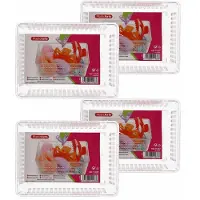 PlasticForte Organizer / opbergmandje - 12x - kunststof - transparant - 18 x 13 x 6.5 cm - lade verdelers - vakjes maken