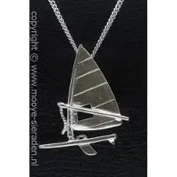 MOOYE ® - Collectie Zilveren Surfplank XL ketting hanger