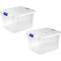 PlasticForte 3x Opslagbakken/organizers met deksel 25 liter 42 cm transparant - Opbergbakken - Organizers/opbergbakken - Woonkamer/badkamer spullen opruimen