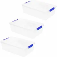PlasticForte Opbergbox met deksel - 8x - 2 liter - transparant - kunststof - opbergkist