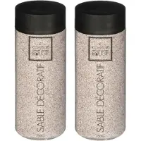 Atmosphera 2x decoratie zand - beige - 750 gram - zandkorrels/hobby vulmateriaal