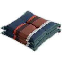 Madison - Zitkussen - Universeel - 2 stk. - 50x50 cm - Stripe Blue - Hocker - Blauw