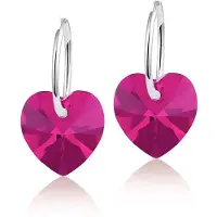 Montebello Oorbellen Alicia HZ99 - Swarovski Hart - 925 Zilver Gerhod.- Ø14mm - 24mm