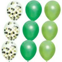 Haza Verjaardag ballonnen - 12x - groen-kleuren-mix - 30 cm - feestversiering