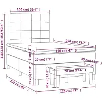 vidaXL Boxspring met matras stof donkerbruin 120x200 cm