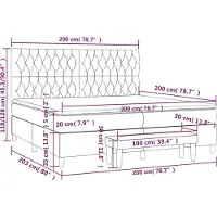 vidaXL Boxspring met matras stof blauw 200x200 cm