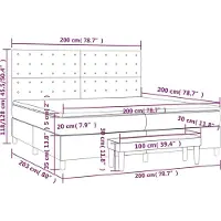 vidaXL Boxspring met matras stof blauw 200x200 cm