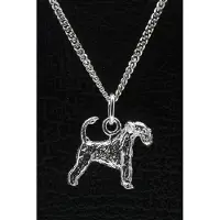 MOOYE ® - Collectie Zilveren Irish soft-coated wheaten terrier met staart ketting hanger - groot