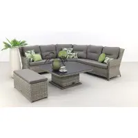 Van der Garde Tuinmeubelen VDG Sandigo lounge dining set met bijzetbank