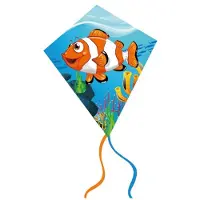 Gerkimex Vlieger - Diamant - Clownvis - 60x70cm - 100% duurzaam polyester - fiberglas stokken