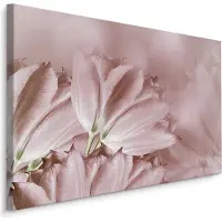 Karo-art Schilderij - Pastel roze tulpen, premium print