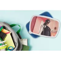 MuchoWow Broodtrommel Blauw - Lunchbox - Brooddoos - Vrouw - Pastel - Hoge hakken - Portret - 18x12x6 cm - Kinderen - Jongen