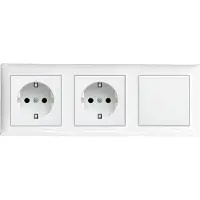 Busch-Jaeger Inbouw Wandcontactdoos 2 x Incl. Schakelaar Set3