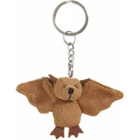Nature Planet pluche Sleutelhanger - 2x - Vleermuis - knuffel - 6 cm - cadeau sleutelhanger