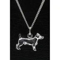 MOOYE ® - Collectie Zilveren Jack russel Terrier gladhaar ketting hanger - groot