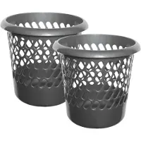 Whitefurze Papierbakken/prullenbakken - 2x stuks - 25 liter - Grijs