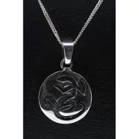 MOOYE ® - Collectie Zilveren Indiaan Hagedis rond 2 hopi style ketting hanger